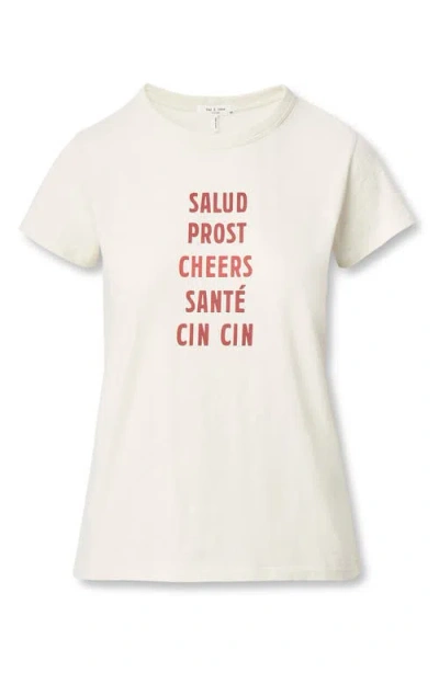 Rag & Bone Cheers Crewneck Graphic Tee In White