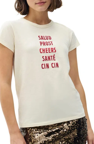 Rag & Bone Cheers Crewneck Graphic Tee In White