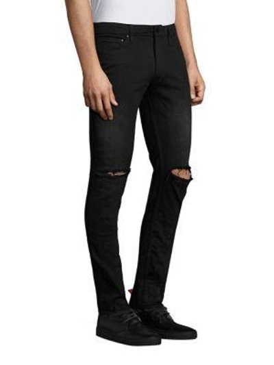 Shop Ovadia & Sons Os-1 Distressed Slim-fit Jeans In Black