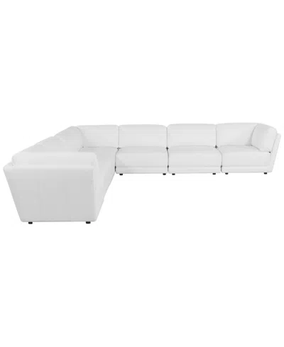 Macy's Versa 7-pc. L-shape Leather Sectional In White