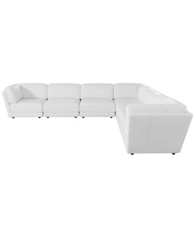Macy's Versa 7-pc. L-shape Leather Sectional In White