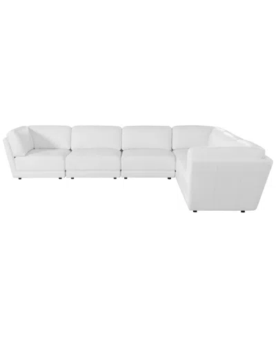 Macy's Versa 6-pc. L-shape Leather Sectional In White