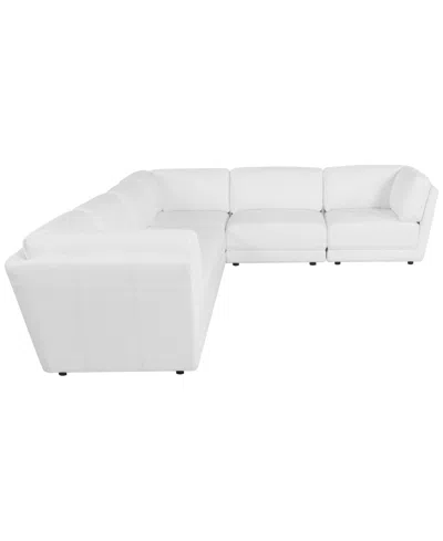 Macy's Versa 6-pc. L-shape Leather Sectional In White