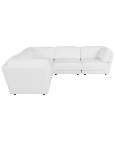Macy's Versa 5-pc. L-shape Leather Sectional In White