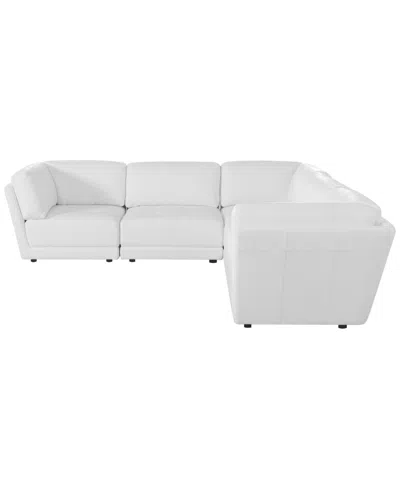 Macy's Versa 5-pc. L-shape Leather Sectional In White