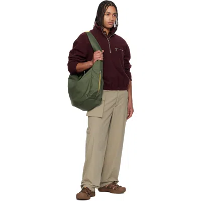 Master-piece Khaki Ark Solid L Shoulder Bag In Green