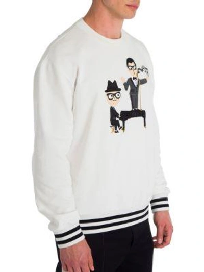 Shop Dolce & Gabbana Embroidered Sweatshirt In White