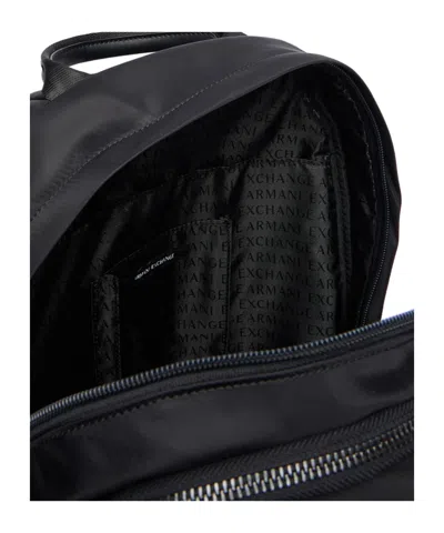 Armani Exchange Zippered Backpack In Black