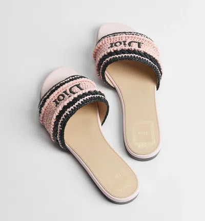 Dior Woven Raffia Sandal In Multi