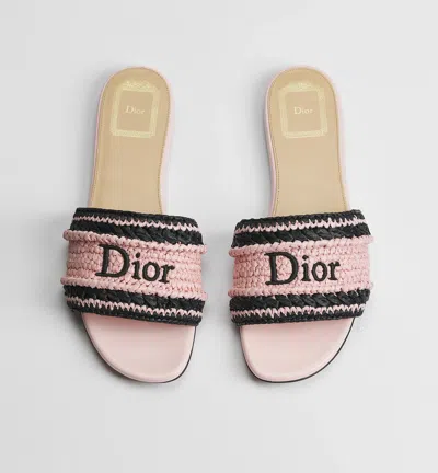 Dior Woven Raffia Sandal In Multi