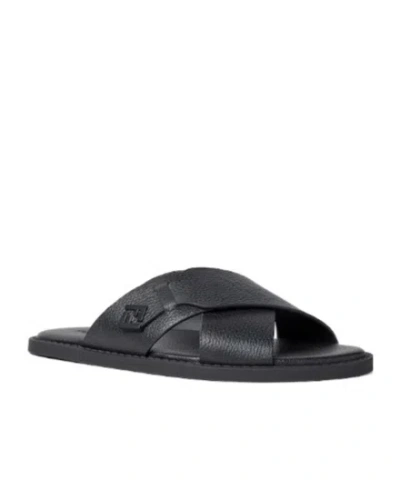 Fendi Squared Ff Slides In Black