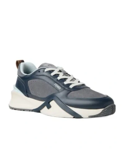 Fendi Flow Low-top Sneakers In Suede And Smooth Calf Leather In Animal Print