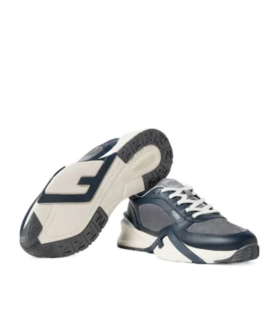 Fendi Flow Low-top Sneakers In Suede And Smooth Calf Leather In Animal Print