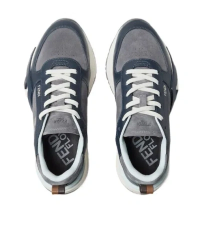 Fendi Flow Low-top Sneakers In Suede And Smooth Calf Leather In Animal Print