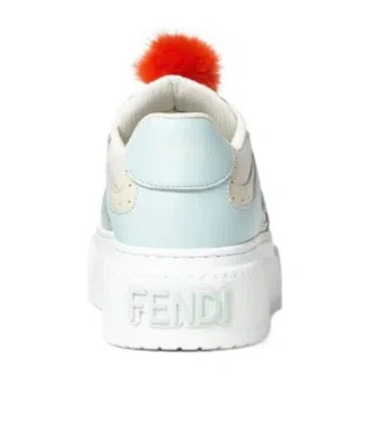 Fendi Low-top Sporty Sneakers With Embellishments In Blue