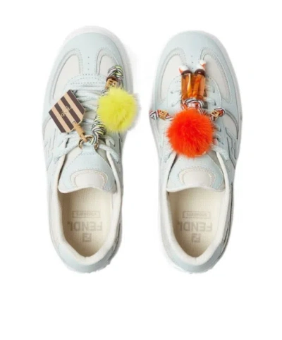 Fendi Low-top Sporty Sneakers With Embellishments In Blue