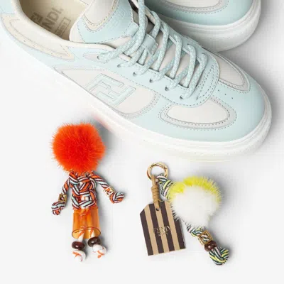 Fendi Low-top Sporty Sneakers With Embellishments In Blue