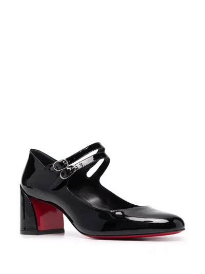 Christian Louboutin Woman Pumps Black Size 7 Leather In Purple