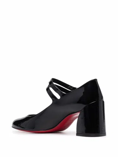 Christian Louboutin Woman Pumps Black Size 7 Leather In Purple