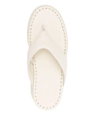 Chloé White Platform Sandals In Black