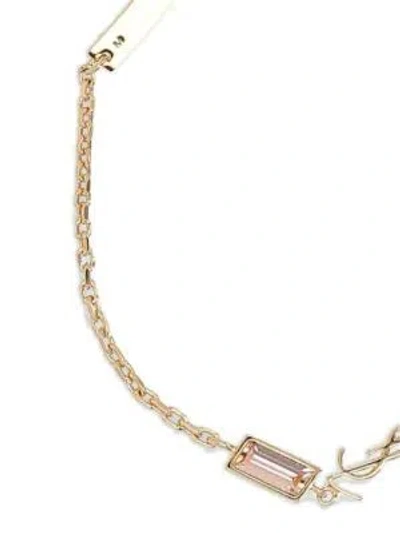 Saint Laurent Gold Tone Rectangular Charm Bijoux In Gold