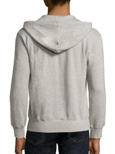 Shop Comme Des Garçons Play Heathered Signature Logo Patch Jersey Hoodie In Grey