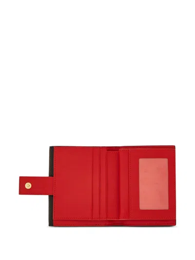 Ferragamo Gancini Grained Leather Compact Wallet In Pattern