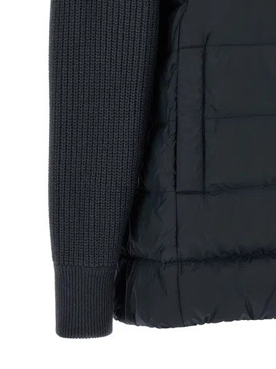Brunello Cucinelli Shiny Zipped Pull Down Jacket In Blue