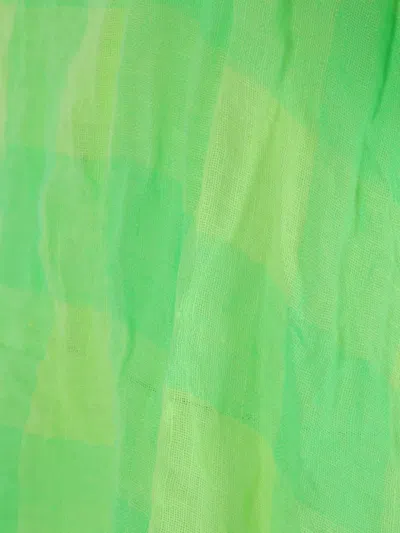 Daniela Gregis Gingham Ruffled-collar Blouse In Green