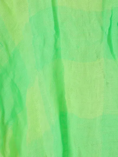 Daniela Gregis Gingham Ruffled-collar Blouse In Green