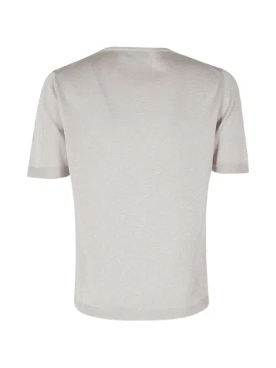 Gran Sasso Argyle-pattern Metallic-effect T-shirt In Neutral