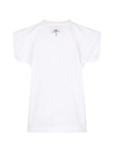 Plan C Puff-sleeve Graphic-print T-shirt In Multi
