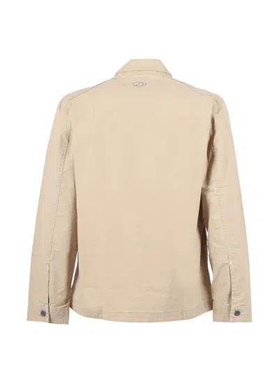Murphy & Nye Incense Topside Textured Zipper Overshirt In Neutral
