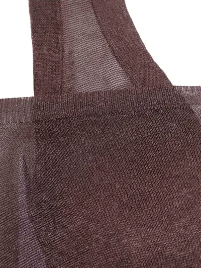 P.a.r.o.s.h Cold-shoulder Layered-effect Top In Brown