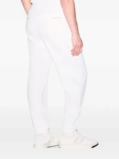 Armani Exchange Logo-patch Drawstring Track Pants In White
