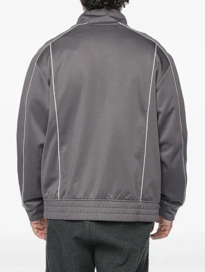 Armani Exchange Piped-trim Zip-up Jacket In Gray