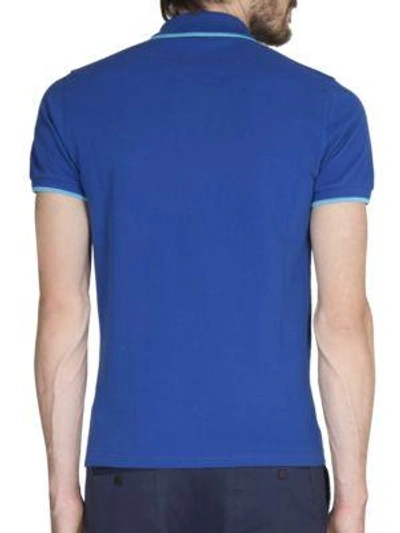 Shop Kenzo Tiger Cotton Polo In Blue