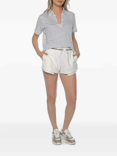 Armani Exchange Layered-effect Drawstring Mini Shorts In White