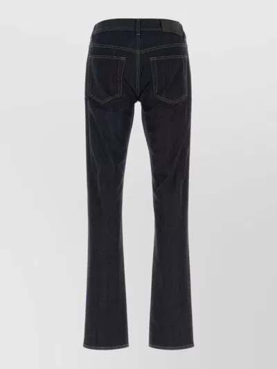 Prada Stretch Denim Jeans Belt Loops Five Pockets In Blue