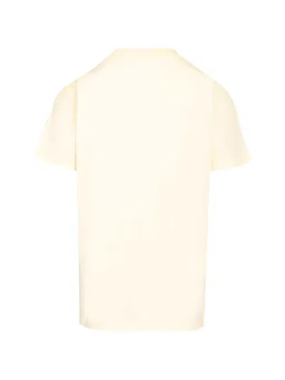Moncler White Solid Crew Neck T-shirt In Neutral