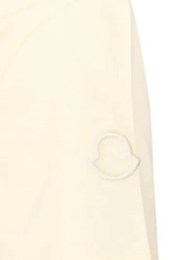 Moncler White Solid Crew Neck T-shirt In Neutral
