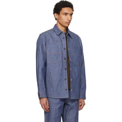 A.p.c. Blue Noah Denim Jacket In Multi