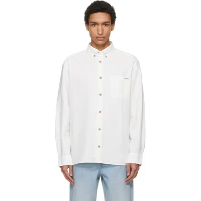 A.p.c. Classic Button-down Shirt With Subtle Logo Detail In Multi