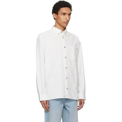 A.p.c. Classic Button-down Shirt With Subtle Logo Detail In Multi