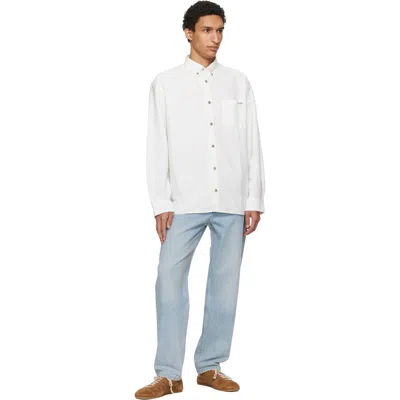 A.p.c. Classic Button-down Shirt With Subtle Logo Detail In Multi