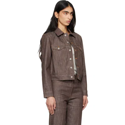 A.p.c. Brown Dion Denim Jacket In Brown