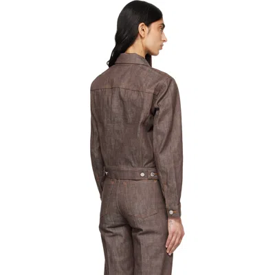 A.p.c. Brown Dion Denim Jacket In Brown