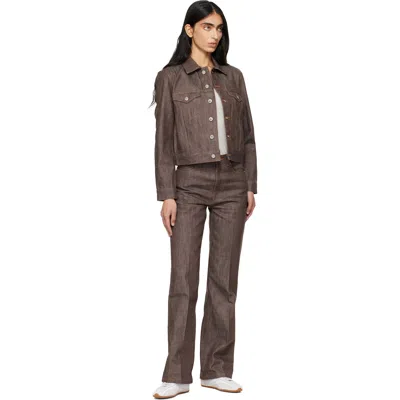 A.p.c. Brown Dion Denim Jacket In Brown