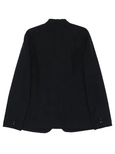 Cellar Door Jake Patch-pocket Single-breasted Wool Blend Jacket In Black