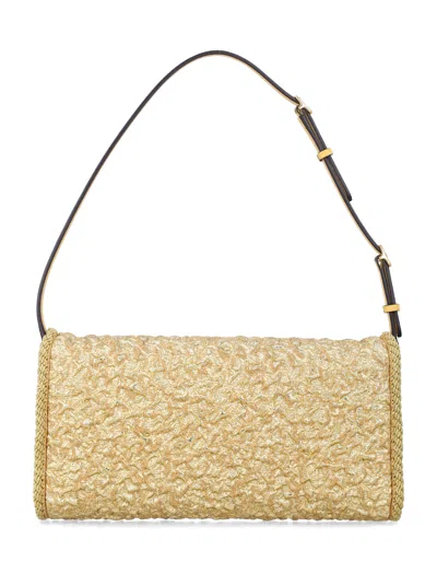 Valentino Garavani Mini Structured Handbag With Signature Detailing In Gold